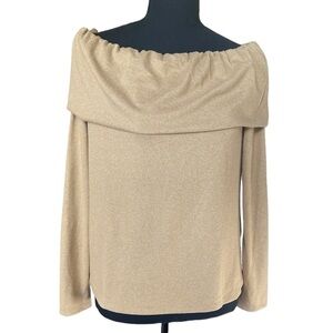 NWT Loft M Women's Ivory Cream Beige  Off The Shoulder Top Blouse